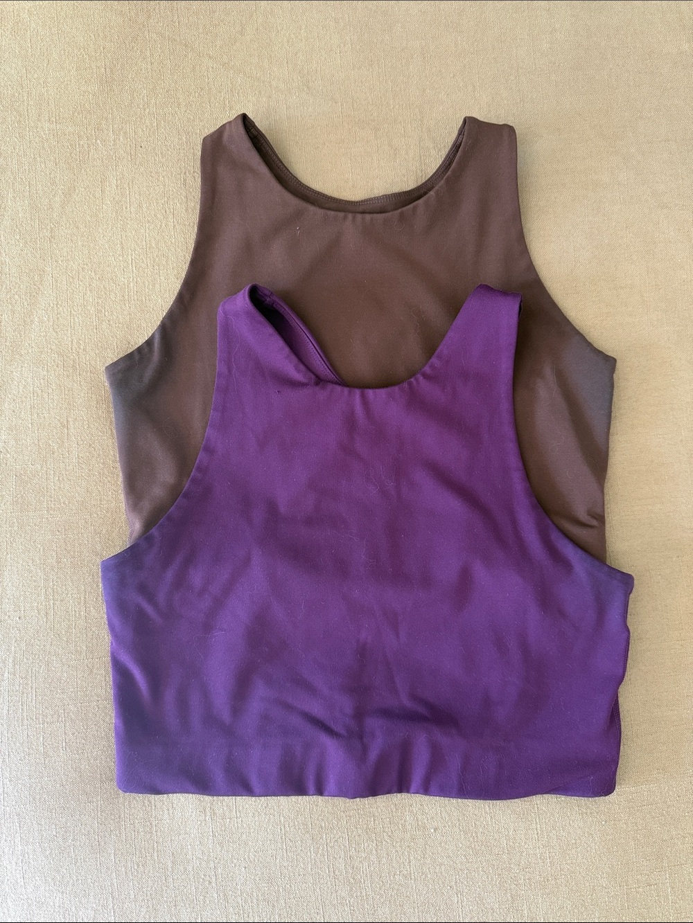 girlfriend collective Plum and Brown Dylan Crop